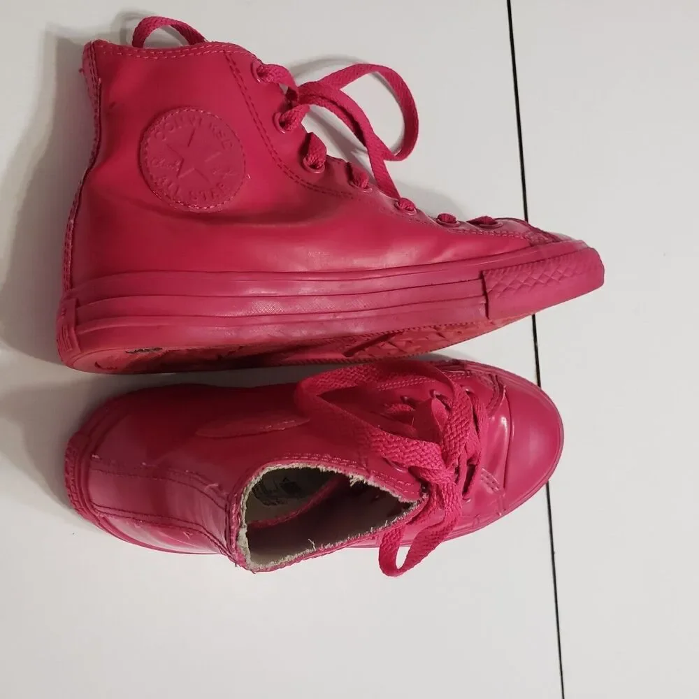 Converse Girls Youth 3 Chuck Taylor All Star Unisex Hightop Sneaker Pink Lace Up